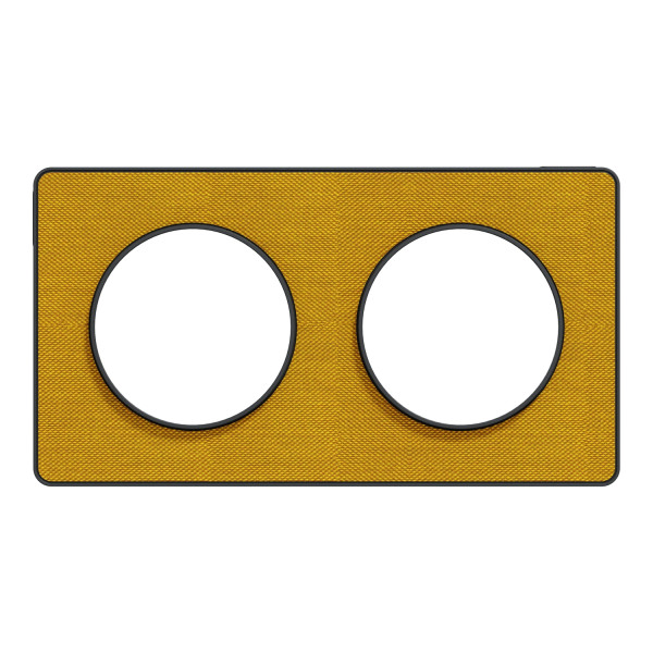 Odace kvardrat, plaque ocre/anth 2 postes horiz. ou vert. entraxe 71mm