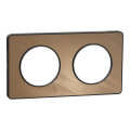 Plaque bronze brossé avec liseré anthracite Odace Touch Schneider 2 postes entraxe 71mm