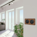 Schneider Odace Touch Plaque Bois Zeb. Avec Liseré Anth. 2 Postes Horiz/vert Entraxe 71mm