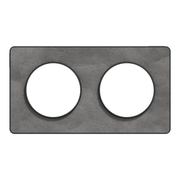 Plaque ardoise avec liseré anthracite Schneider Odace Touch 2 postes entraxe 71mm