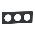 Plaque anthracite Schneider Odace Touch 3 postes entraxe 71mm