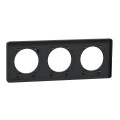 Plaque anthracite Schneider Odace Touch 3 postes entraxe 71mm