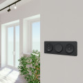 Plaque Anthracite 3 Postes Horizontaux ou Verticaux Entraxe 71 mm Odace Touch Schneider