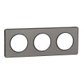Plaque aluminium brossé avec liseré anthracite Schneider Odace Touch 3 postes entraxe 71mm