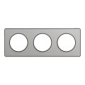 Plaque aluminium brossé avec liseré anthracite Schneider Odace Touch 3 postes entraxe 71mm