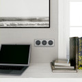 Plaque aluminium brossé avec liseré anthracite Schneider Odace Touch 3 postes entraxe 71mm