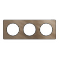 Plaque bronze brossé avec liseré anthracite Schneider Odace Touch 3 postes entraxe 71mm
