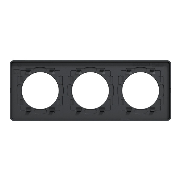 Schneider Odace Touch Plaque Bois Zeb Avec Liseré Anth 3 Postes Horiz/vert Entraxe 71mm