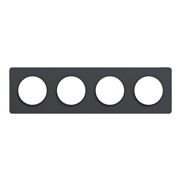 Plaque anthracite SchneiderOdace Touch 4 postes entraxe 71mm 