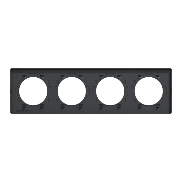 Plaque anthracite SchneiderOdace Touch 4 postes entraxe 71mm 