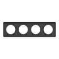 Plaque anthracite SchneiderOdace Touch 4 postes entraxe 71mm 