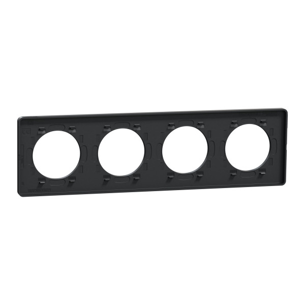 Schneider Odace Touch Plaque Alminium Brossé Liseré Anth. 4 Post. Horiz./vert. 71mm