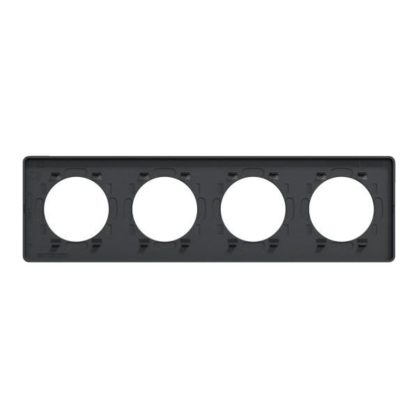 Schneider Odace Touch Plaque Alminium Brossé Liseré Anth. 4 Post. Horiz./vert. 71mm