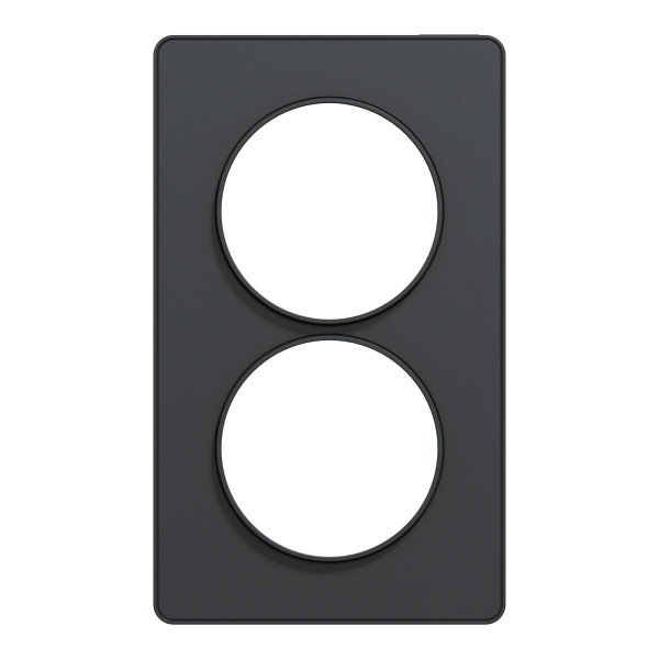 Schneider Odace Touch Plaque Anthracite 2 Postes Verticaux Entraxe 57mm