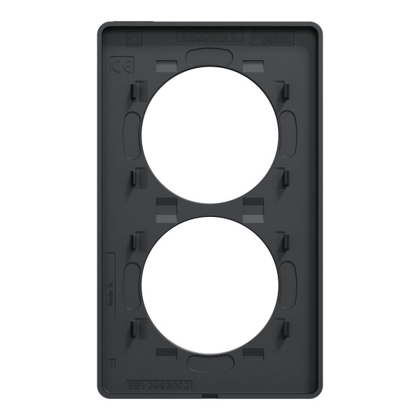 Schneider Odace Touch Plaque Anthracite 2 Postes Verticaux Entraxe 57mm