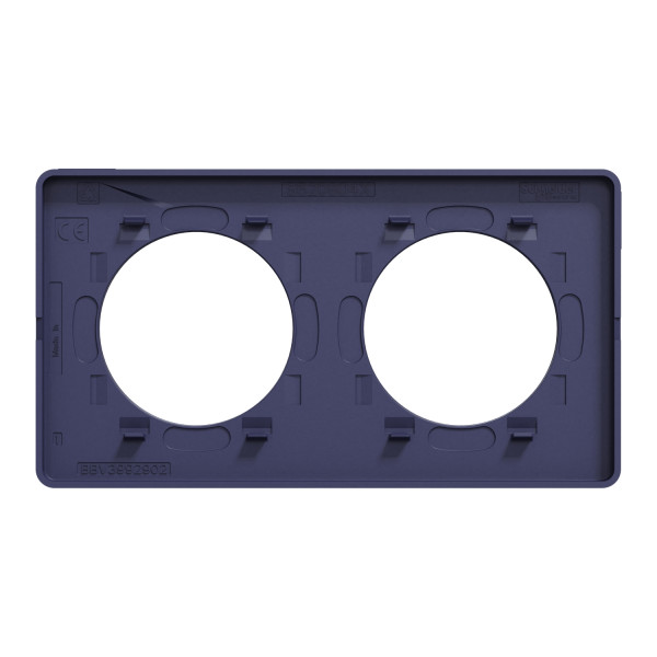 Odace touch, plaque cobalt 2 postes horiz. ou vert. entraxe 71mm