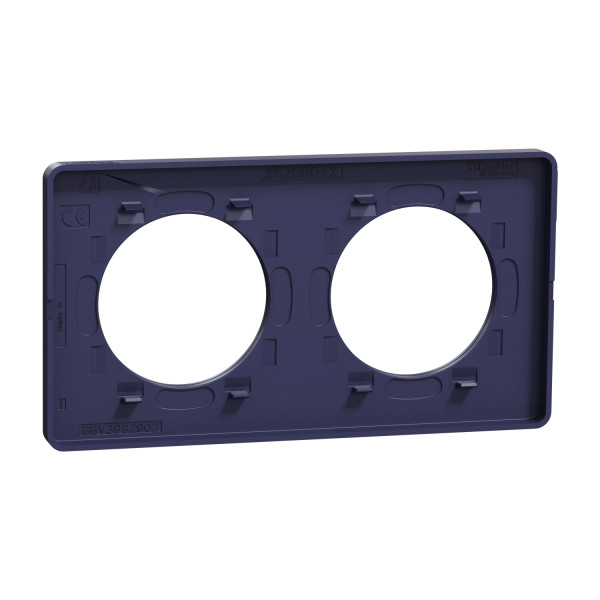 Odace kvardrat, plaque roi/cob 2 postes horiz. ou vert. entraxe 71mm