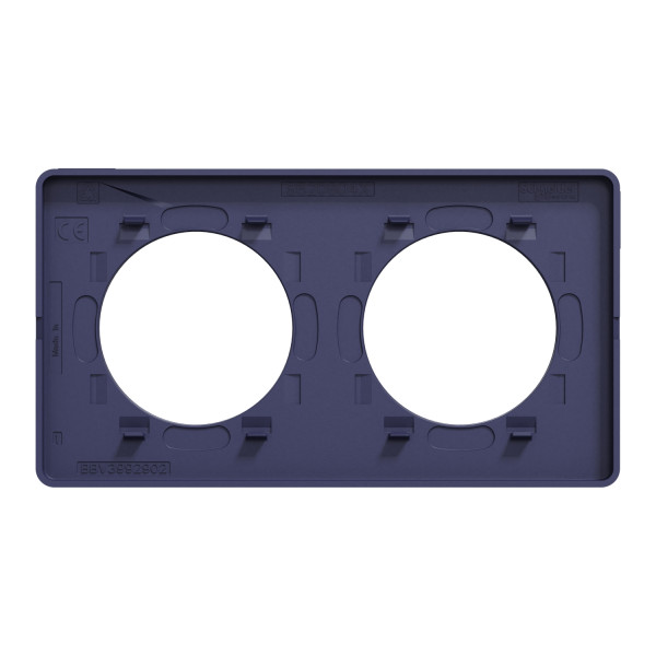 Odace kvardrat, plaque roi/cob 2 postes horiz. ou vert. entraxe 71mm