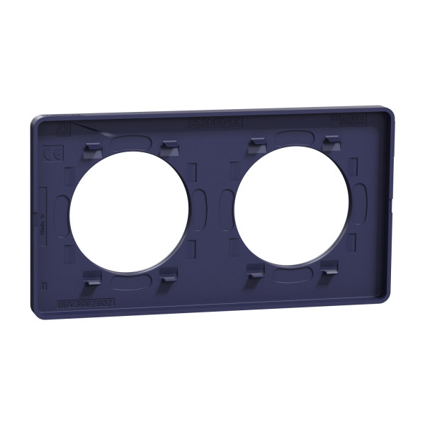 Odace kvardrat, plaque ocre/cob 2 postes horiz. ou vert. entraxe 71mm