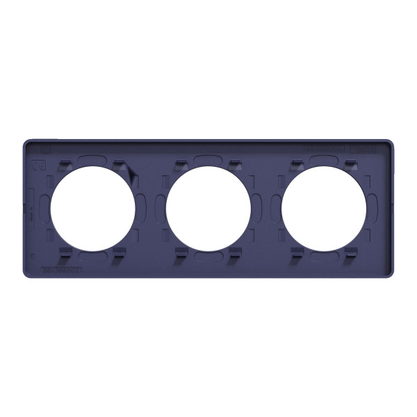 Odace touch, plaque cobalt 3 postes horiz. ou vert. entraxe 71mm