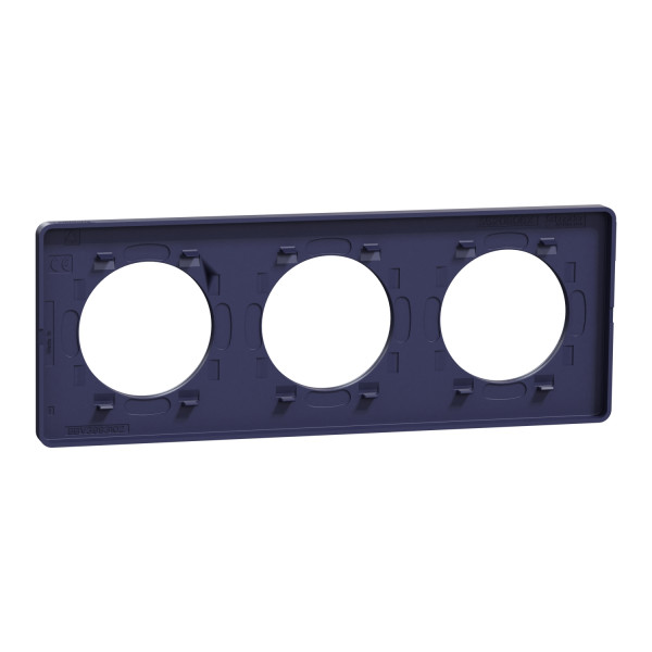 Odace kvardrat, plaque roi/cob 3 postes horiz. ou vert. entraxe 71mm