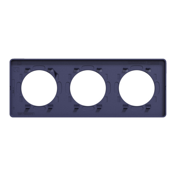 Odace kvardrat, plaque roi/cob 3 postes horiz. ou vert. entraxe 71mm