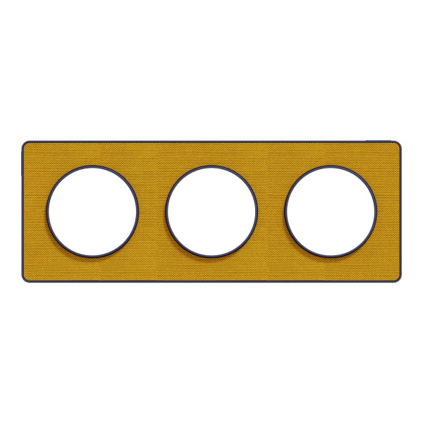 Odace kvardrat, plaque ocre/cob 3 postes horiz. ou vert. entraxe 71mm