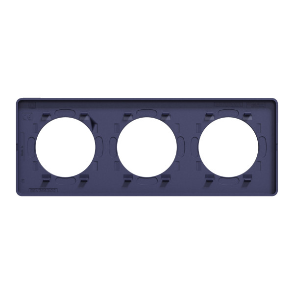 Odace kvardrat, plaque ocre/cob 3 postes horiz. ou vert. entraxe 71mm