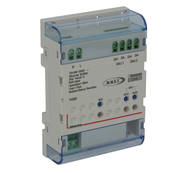 Variateur mh dali2 2 sorties pour contrôle jusqu'à 32 ballasts - 4 modules din