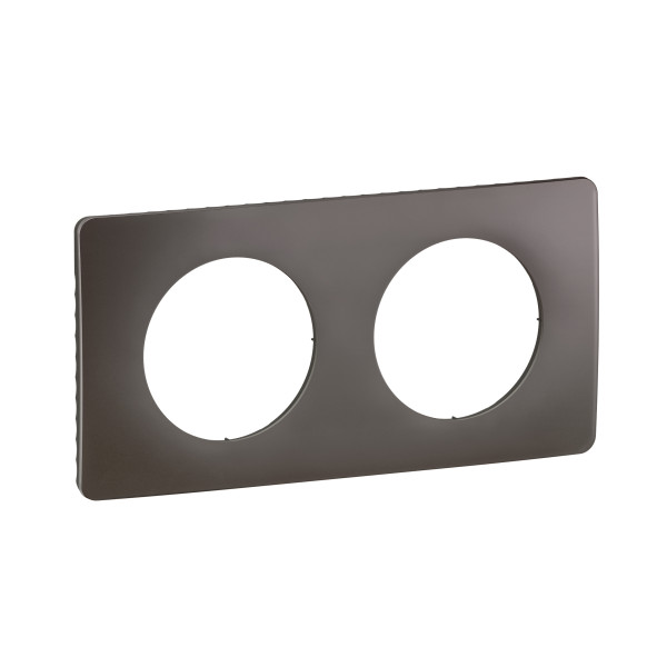  plaque de finition céliane 2 postes - gris cendré