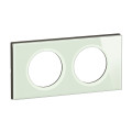  plaque de finition céliane 2 postes - verre opale blanc