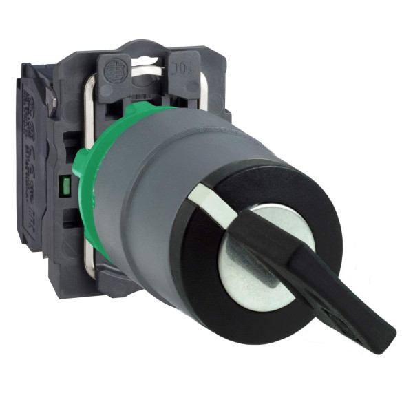 Harmony xb5 - bouton tourn clé 455 - Ø22 - col grise - 2 pos - retr g - 1f