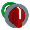 Harmony xb5 - tête bouton tournant - Ø22 - col flush grise - 3 pos fixes - rouge
