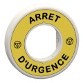 Harmony - étiquette lumineuse rouge - Ø60 - arret d'urgence - fond jaune - 120v