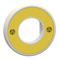 Harmony - étiquette lumin blanc rouge - Ø60 - logo en13850 - fond jaune - 24v