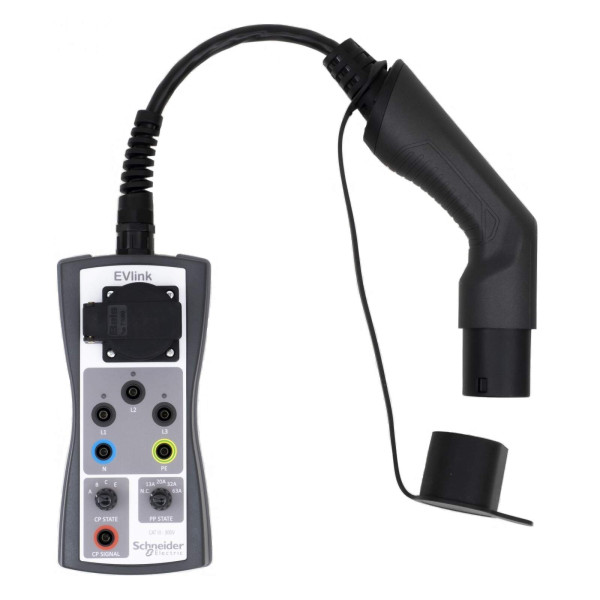 Evlink - testeur de chargeur de véhicule ac mono et tri - connecteur de type 2 - Schneider Electric - EVA1SADS
