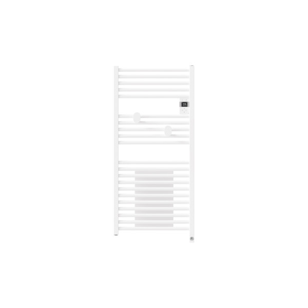 Radiateur sèche-serviettes connecté riva 5 avec soufflerie 1500w blanc brillant