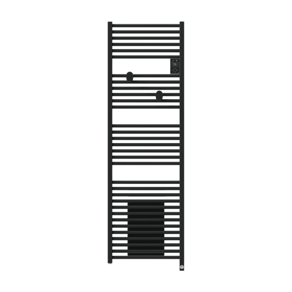 Radiateur sèche-serviettes connecté riva 5 avec soufflerie 1750w noir carbone