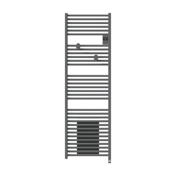 Radiateur sèche-serviettes connecté riva 5 avec soufflerie 1750w gris menhir