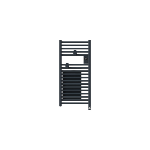 Radiateur sèche-serviettes connecté riva 5 etroit avec soufflerie 1300w ardoise
