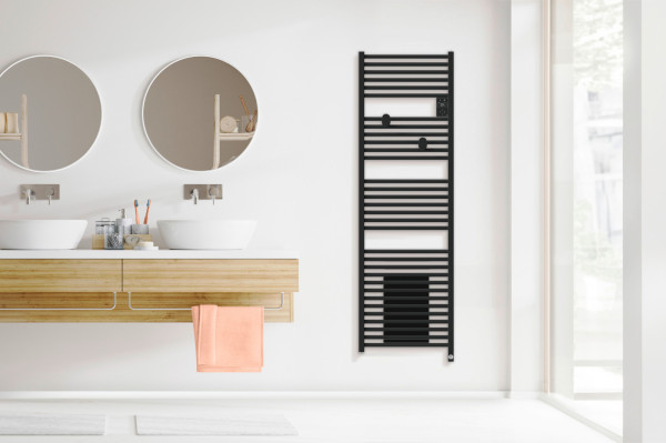 Radiateur sèche-serviettes connecté riva 5 etroit 500w blanc brillant