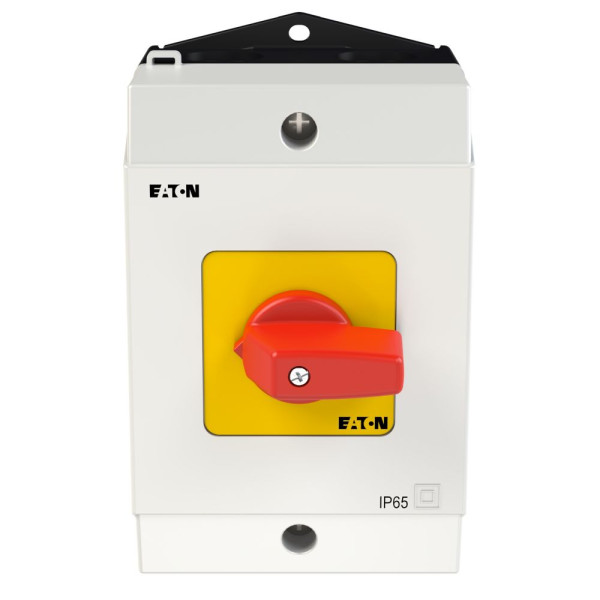 Inter. Marche-arrêt, 2 pôles, 20 a, fonctions d'arrêt d'urgence, 90°, en saillie (T0-1-102/I1-RT) - Eaton - 207062