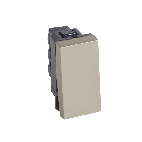 Bouton poussoir 6a unipolaire 1 module arteor carre champagne