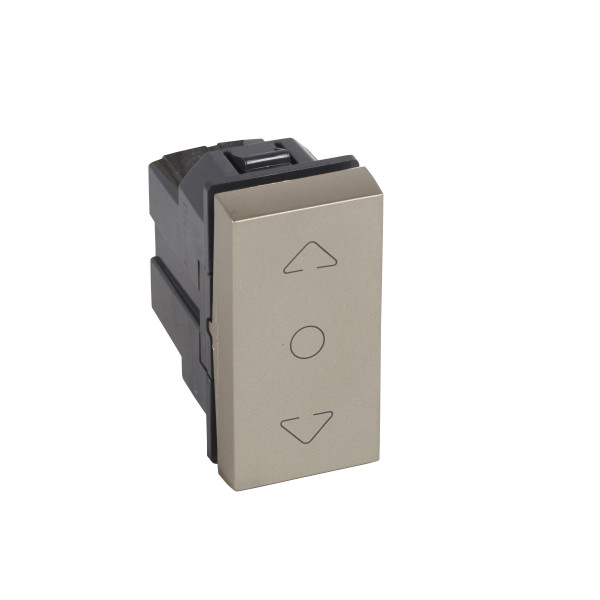 Interrupteur volet roulant 1 module center off arteor carre champagne