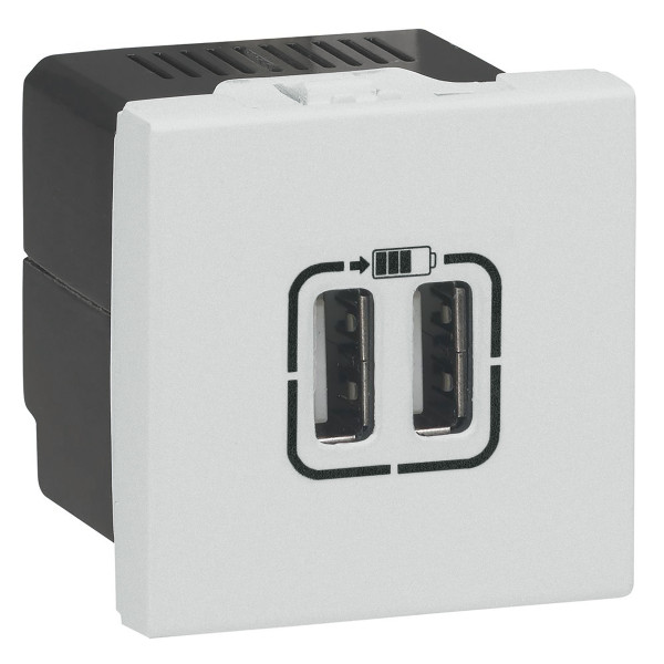 Arteor chargeur dock 2 modules 2.4a 12w arteor soft alu