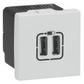 Arteor chargeur dock 2 modules 2.4a 12w arteor soft alu