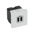 Arteor chargeur 2 modules 2 usb c+c 3a 15w arteor soft alu
