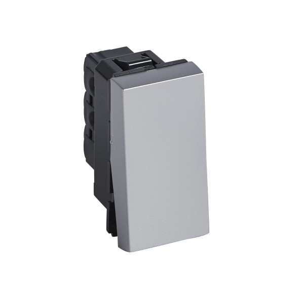 Bouton poussoir unipolaire 6a 1 module carre arteor soft alu