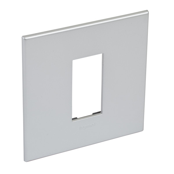 Plaque de finition arteor 1 module carre 1 poste arteor soft alu