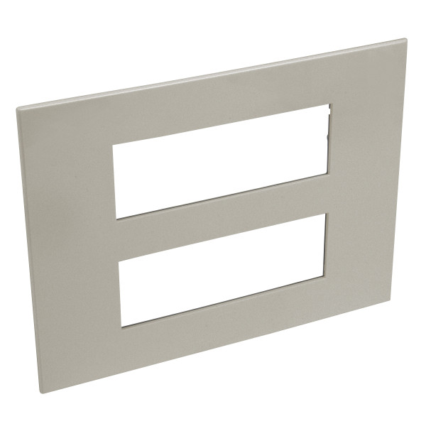 Plaque de finition arteor 2x6 mod carre montage horizontal champagne